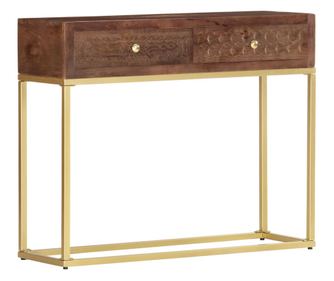 Konzolos asztal, 90 x 30 x 75 cm, tömör mangófa