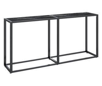 Konzolni stol boja crnog mramora 160x35x75,5 cm kaljeno staklo