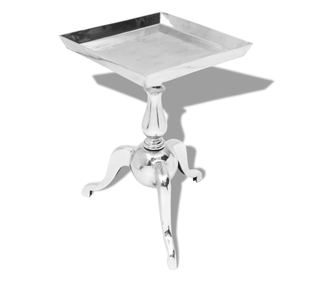 Masă laterală pătrată din aluminiu, argintiu