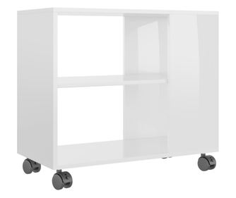 Príručný stolík lesklý biely 70x35x55 cm drevotrieska