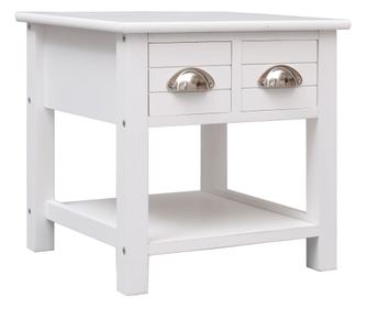 Dohnyzasztal, fehr, 40 x 40 x 40 cm, paulownia fa