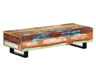 Konferenčný stolík 120x50x30 cm, recyklovaný masív a oceľ