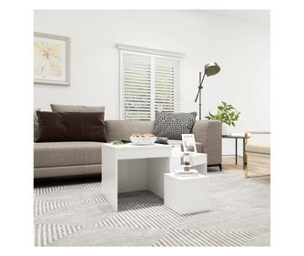 Stolovi za slaganje, 3 kom., bijeli, iverica