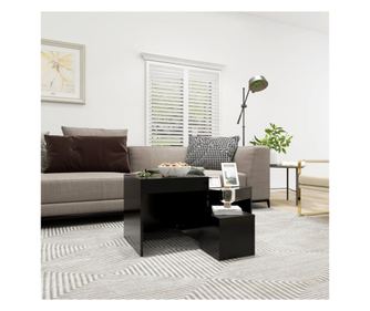 Stolovi za slaganje, 3 kom., crna, iverica