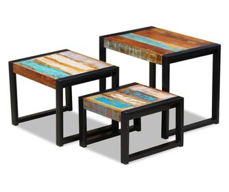 Stolovi na katove, 3 komada, reciklirano masivno drvo