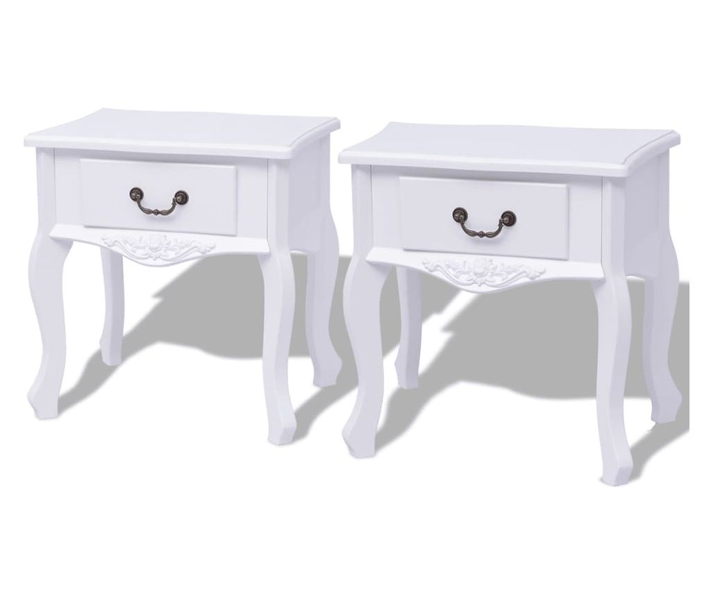 Noćni ormarići od MDF-a 2 kom bijeli 