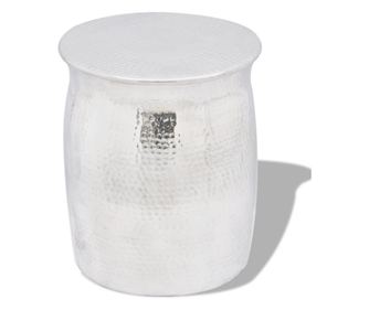 Scaun/Masa laterala din aluminiu batut la ciocan, argintiu