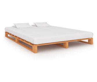 Tömör fenyőfa raklágyággyal, barna, 120x200 cm