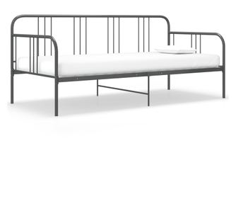 Рамка за легло канапе, сиво, 90 x 200 см, метал