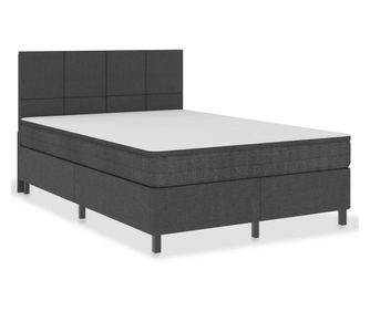Boxspring postelja temno siva iz blaga 140x200 cm