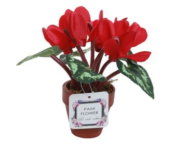 Begonie artificiala in ghiveci, PAMI, F1021-4, 15 cm Rosu