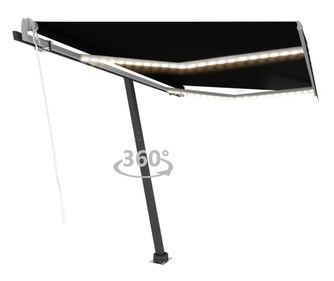 Avtomatska tenda LED + senzor 350x250 cm antracitna
