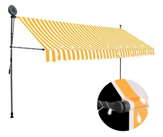 fehér-narancssárga kézzel kihúzható LED-es napellenző 400 cm