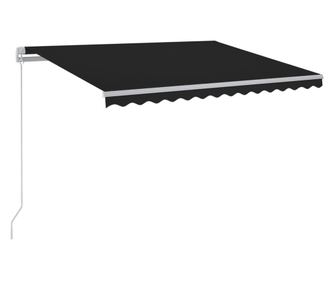 Ръчно прибиращ се сенник с LED, 450x350 см, антрацит