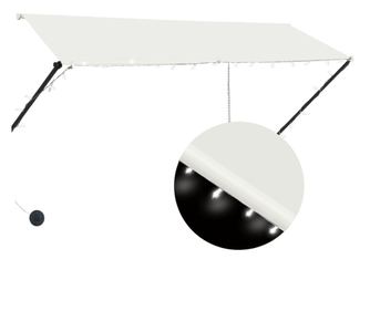 feltekerhető krémszínű napellenző LED-del 300 x 150 cm