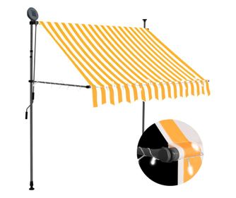 Copertina retractabila manual cu LED, alb & portocaliu, 100 cm
