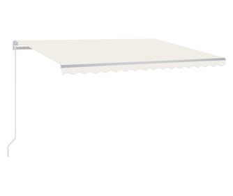 krémszínű kézzel kihúzható LED-es napellenző 400 x 300 cm