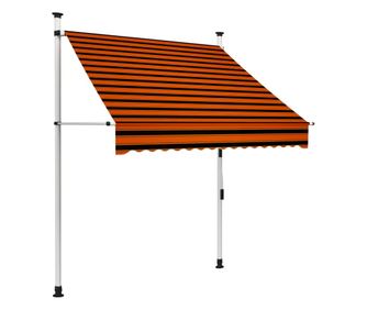 Copertina retractabila manual, portocaliu si maro, 150 cm