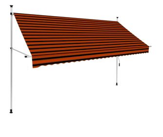 Copertina retractabila manual, portocaliu si maro, 300 cm