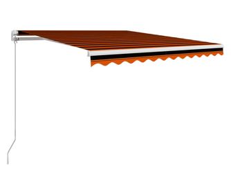 Copertina retractabila manual, portocaliu si maro, 300x250 cm