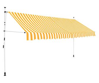 Copertina retractabila manual, portocaliu si alb, 350 cm, dungi