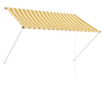 feltekerhető sárga és fehér napellenző 200 x 150 cm