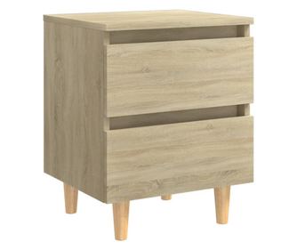 Noční stolek s nohami z borového dřeva dub sonoma 40x35x50 cm