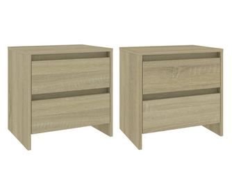 Nočna omarica 2 kosa sonoma hrast 45x34,5x44,5 cm iverna plošča