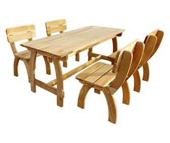 Vanjski set namještaja, 5 dijelova, tretirano borovo drvo