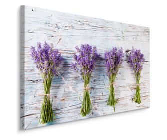 Kép VIRÁGOK Levendulák Rusztikus Deszkák 3D 70x50cm