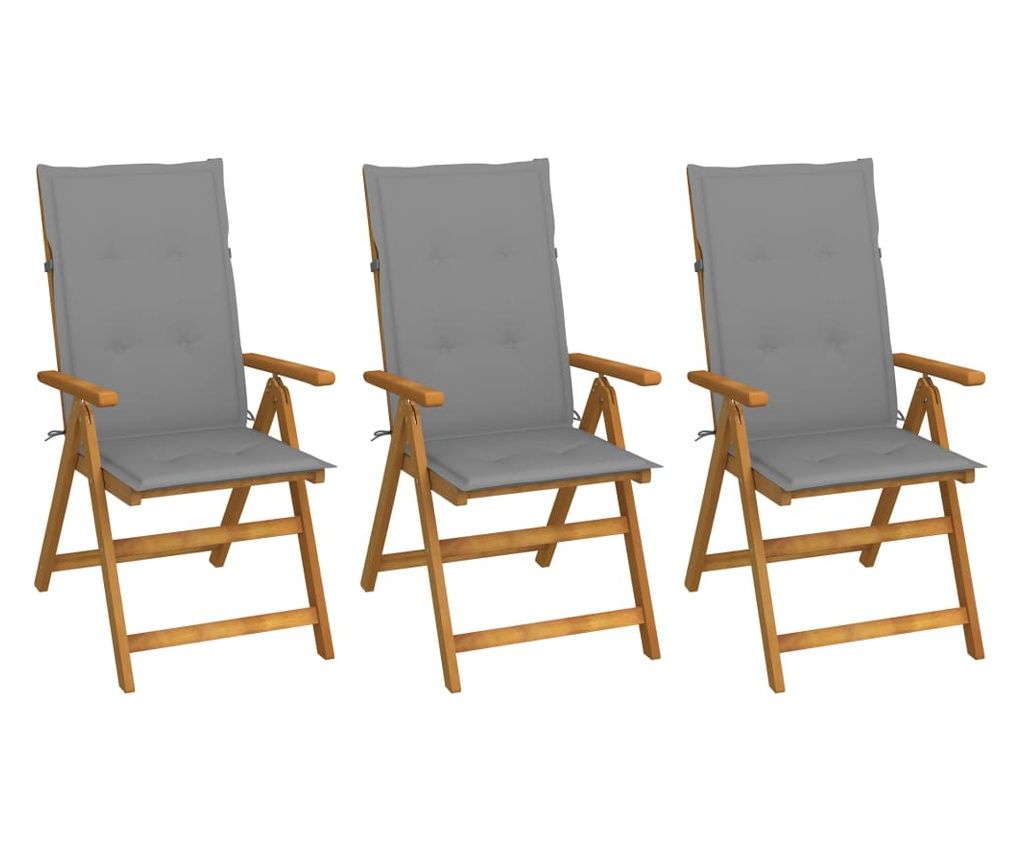 sszecsukhat kerti szkek prnkkal, 3 db, tmr akcfa