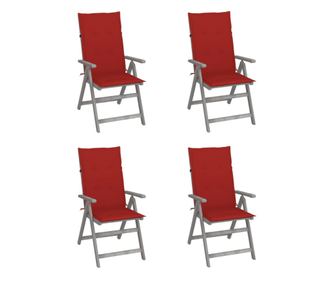 Kerti sszecsukhat szkek prnkkal, 4 db, tmr akcfa