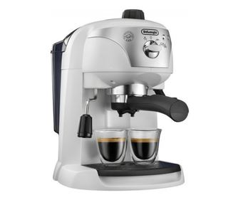 Espressor cu pompa DeLonghi EC221.White, Dispozitiv spumare, Sistem cappuccino, 15 Bar, 1 l, Oprire automata