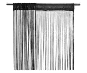 Zavese s fru-fru, 2 kosi, 100 x 250 cm, črna