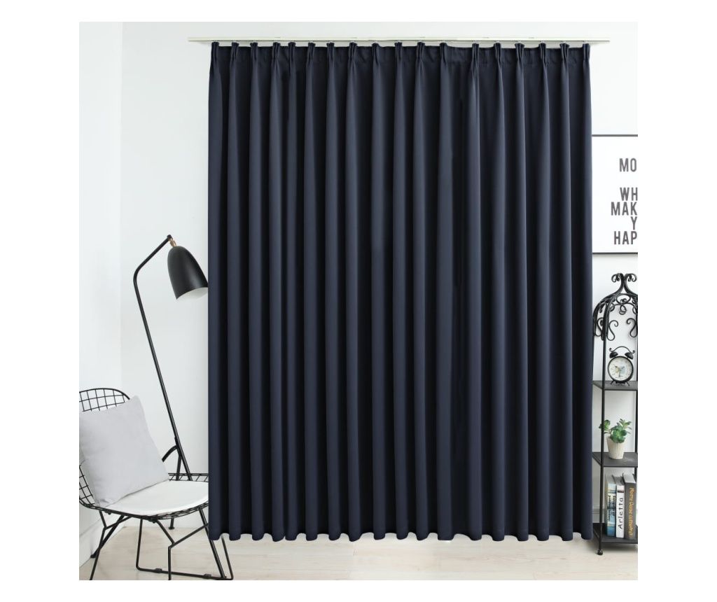 Draperie opacă, antracit, 290 x 245 cm, cu cârlige