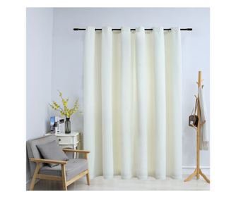 Zatemnitev, krem, 290x245 cm, žamet, kovinski obroči