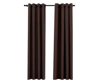 Zavjese za zamračivanje s prstenima 2 kom smeđe-sive 140x245 cm