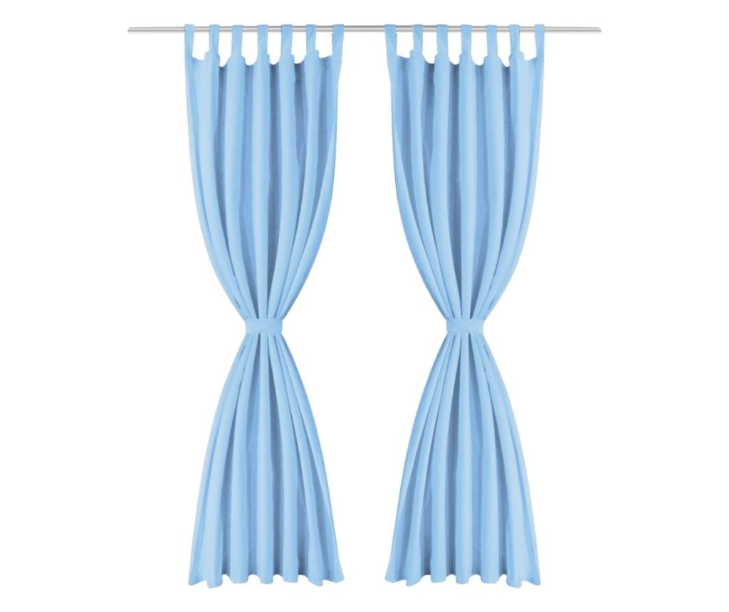 vidaXL Micro-satin Curtains with Loops, 2 pcs, 140 x 175 cm, Turquoise