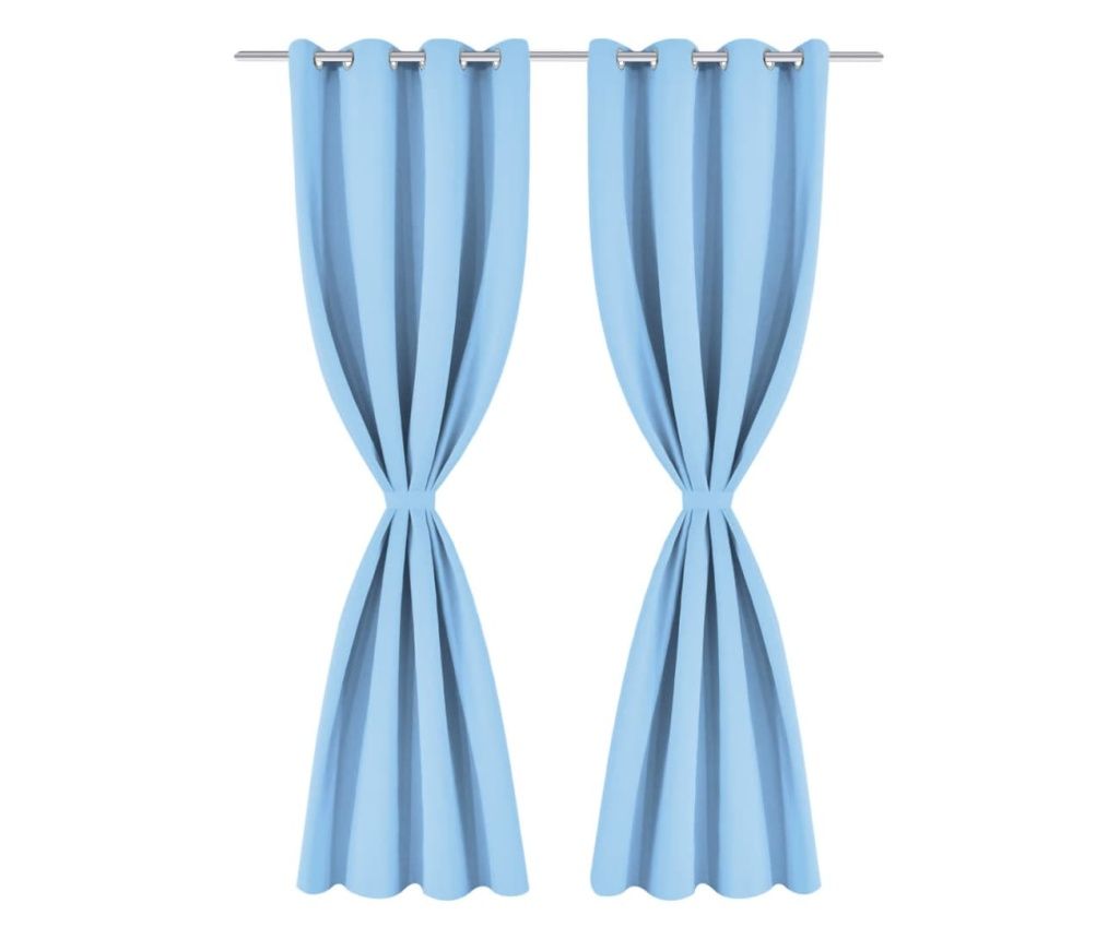 vidaXL Blackout Curtains with Eyelets, 2 pcs, 135 x 175 cm, Turquoise