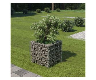Ανυψωμένο στρώμα γκαμπιόν, 50 x 50 x 50 εκ., γαλβανισμένο ατσάλι