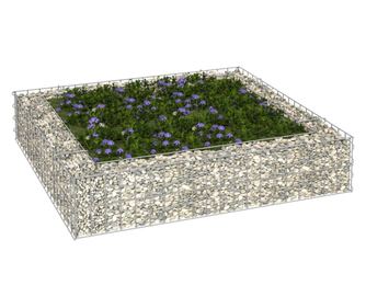Повдигната габионна леха, 100x100x20 см, поцинкована стомана