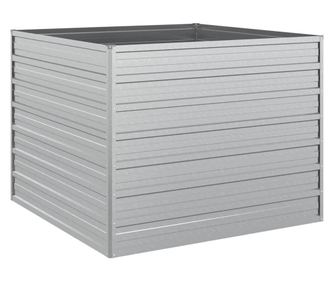 Povišena vrtna gredica 100x100x77 cm pocinčani čelik srebrna