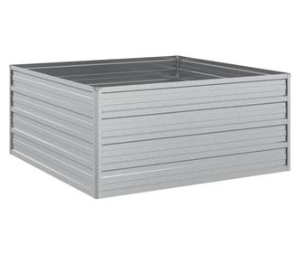 Повдигната градинска леха, 100x100x45 см, стомана, сребриста