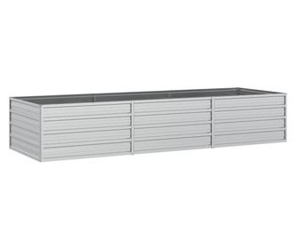 Povišena vrtna gredica 240 x 80 x 45 cm pocinčani čelik srebrna