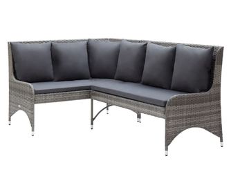 Kutne garniture za vrt, 2 kom., siva, poliratan