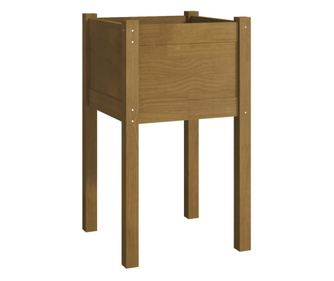 Ζαρντινιέρα Κήπου Καφέ Μελί 40x40x70 εκ. από Μασίφ Ξύλο Πεύκου