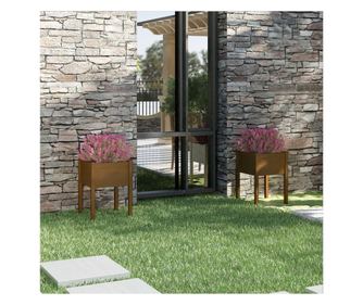 Vrtne žardinjere 2 kom. medeno smeđe 50x50x70 cm masivno borovo drvo