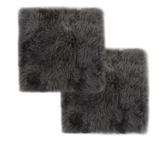 Presvlake za stolice 2 kom. svijetlosiva prirodna ovčja koža 40x40cm