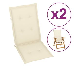 Jastuci za Vrtne Stolice 2 kom Krem 120x50x3 cm