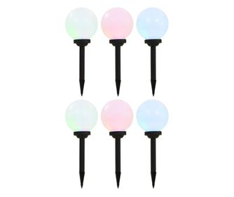 Lămpi solare de exterior, 6 buc., 20 cm, RGB, sferic, LED